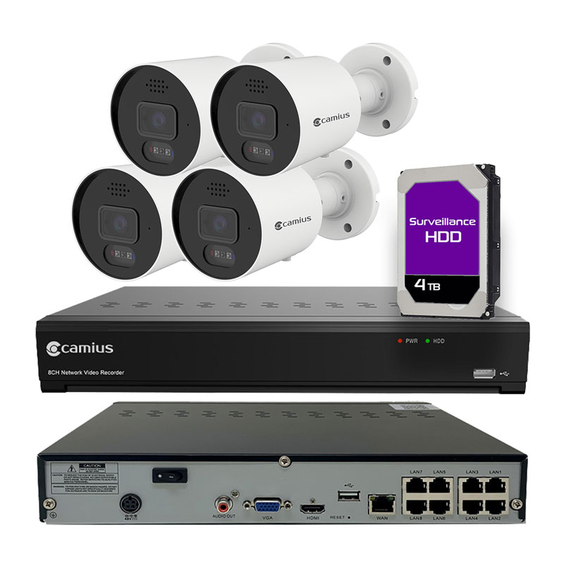 Camius 4k wired security camera system 8PR4S8RB4T